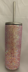 Skinny Tumbler with screw on lid and straw